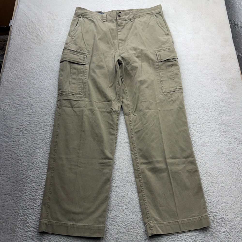 Polo Ralph Lauren Mens Khaki Cotton Twill Straight Leg Cargo Pants 38x32
